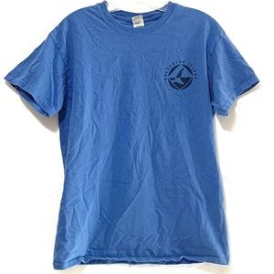 Men's Galveston Island Great White Shark Ocean Blue Graphic T-Shirt Size M